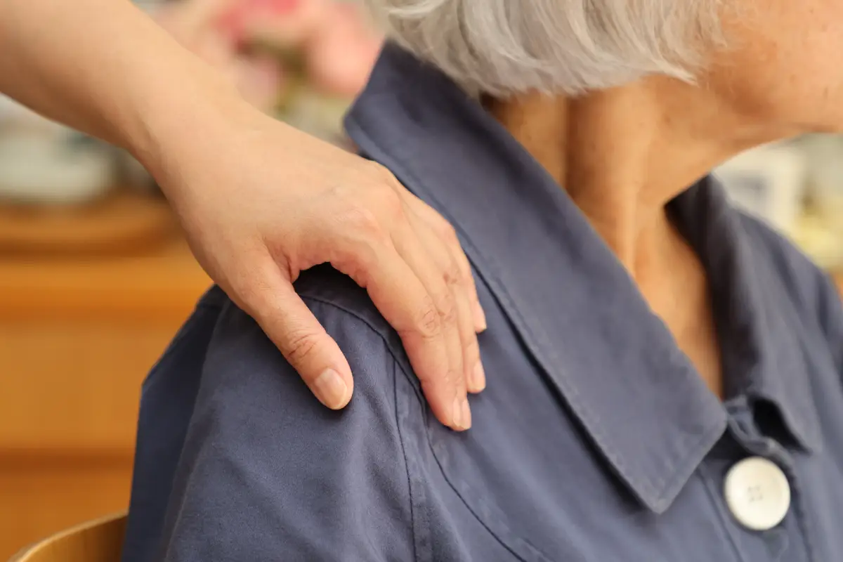 Haven Care caregiver providing gentle palliative support